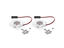 Kit De 2 Mini Ventiladores Electrónicos De Refrigeración, Bajo Nivel De Ruido, Abs, 5v, Luz Azul Transparente.