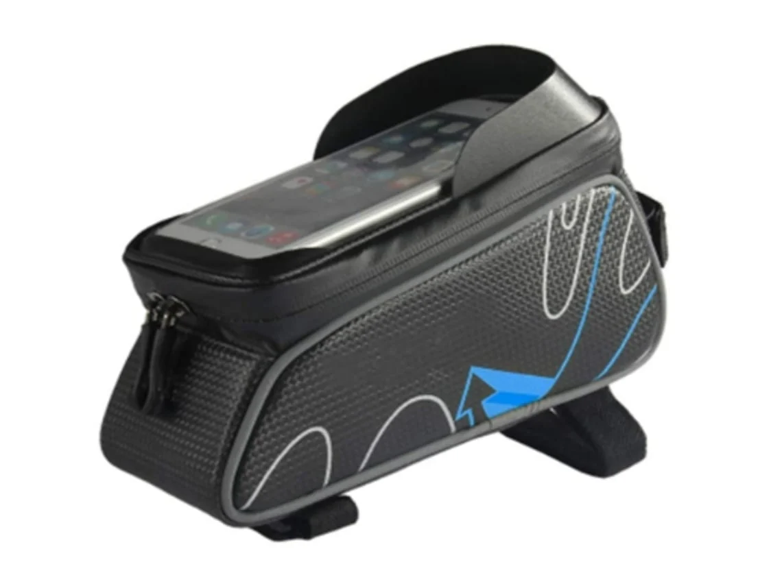 Bolsa de almacenamiento frontal para bicicleta, bolsa para manillar de tubo superior, bolsa con cremallera y pantalla táctil Gusshious