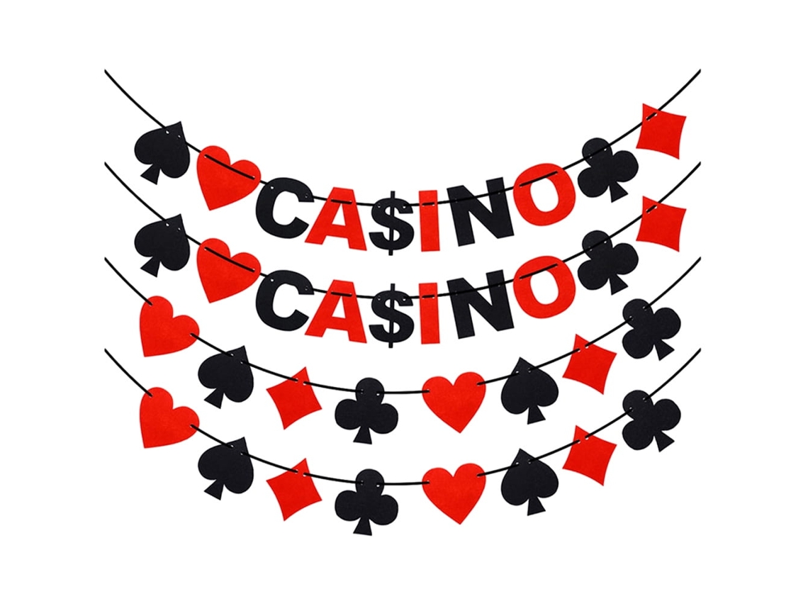 4 pancartas plegables para la Fiesta del Casino, decoración creativa para colgar en el casino.