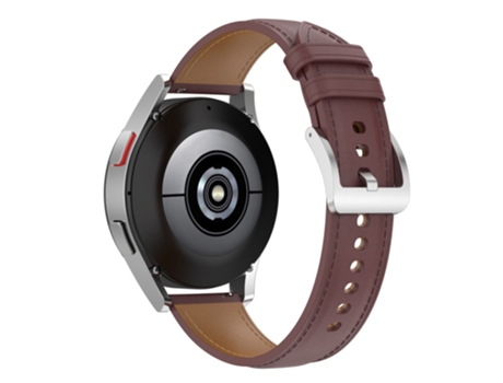 Correa de piel auténtica 22mm para Huawei Watch GT2/Samsung Galaxy Watch Active - marrón oscuro