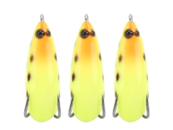 Juego de 3 señuelos de pesca de silicona (amarillo)