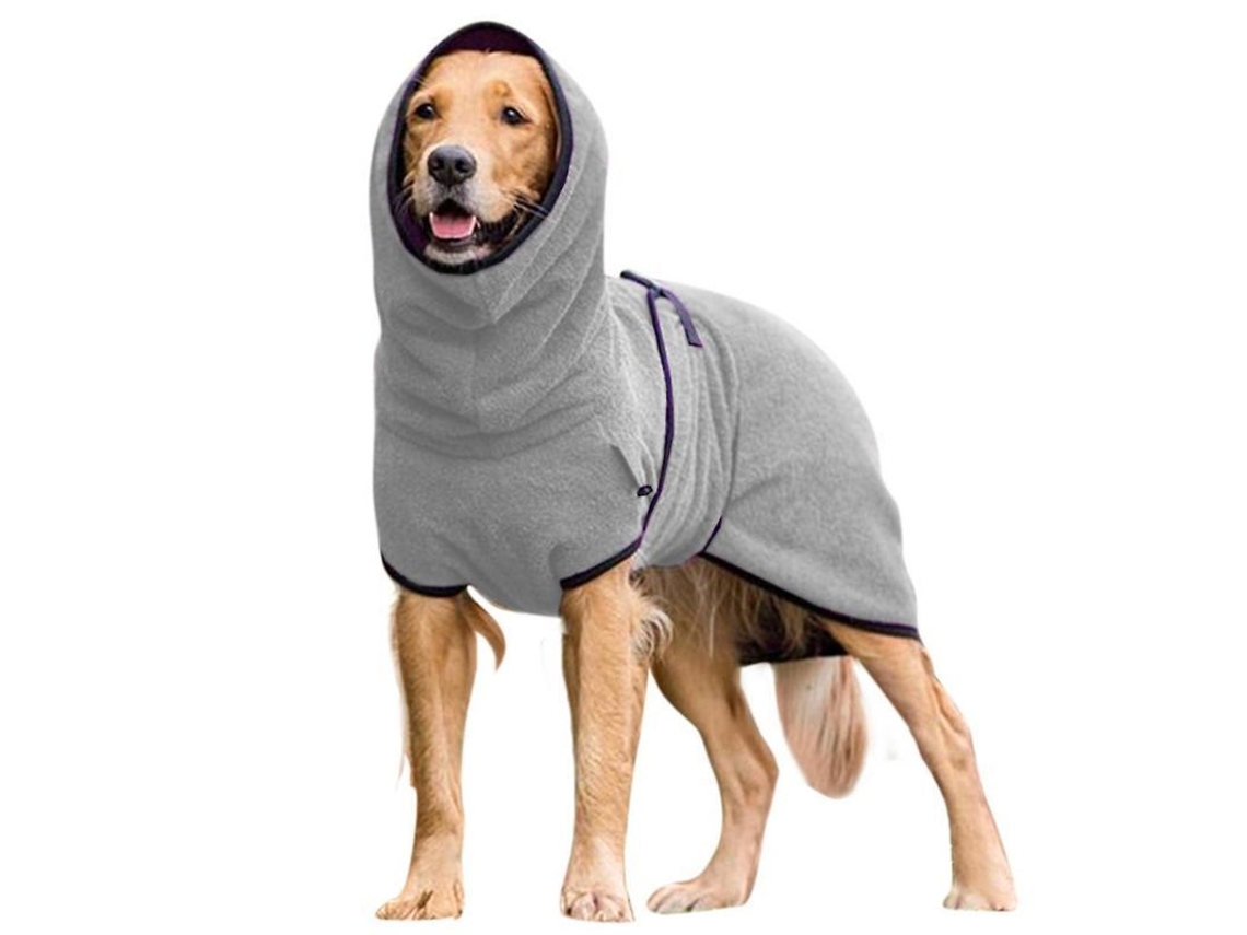 2026-bata De Secado De Toalla Para Perros Ropa Cálida Puppy Abrigo Ropa Mascota Woo Hen 5xl Gris