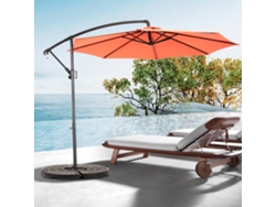 Sombrilla Rectangular Grande De 4,5 M Con Doble Cara Para Exteriores, Con Manivela (naranja) (sin Base)