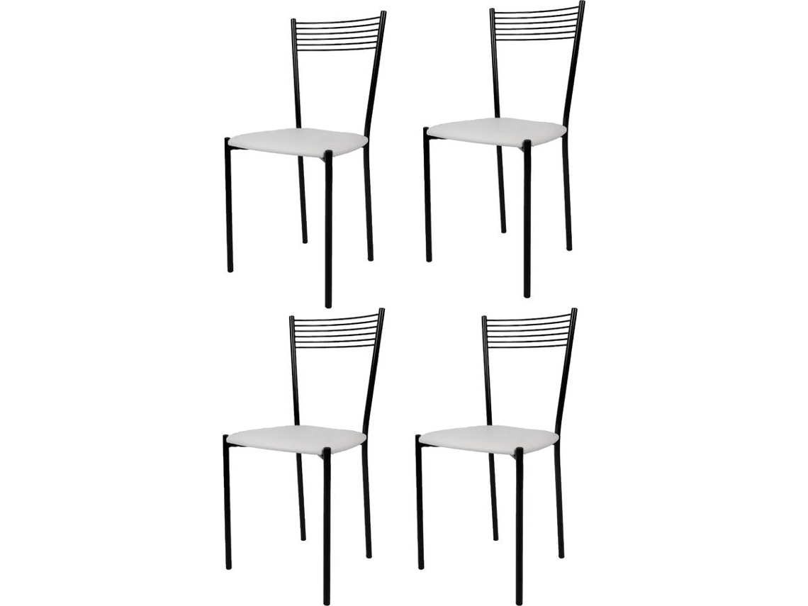 Conjunto de 4 Cadeiras T M C S Elegance MN102BI (Branco - 87x42x44 cm - Aço)
