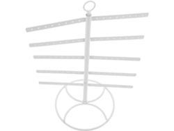 Soporte Para Pendientes Desmontable, De Varios Niveles Y Con Forma De T, Fabricado En Metal Blanco.