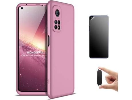 Kit Carcasa, Protector y Soporte Xiaomi Mi 10T Ultimatte Slim Armor 360º Rosa