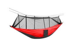 Hamaca De Descanso Chrui Con Mosquitera, 260 X 140 Cm (rojo Y Negro)