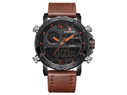 Reloj Electrónico Impermeable Para Hombre Con Elegante Correa De Pu (caja Blanca Y Naranja)