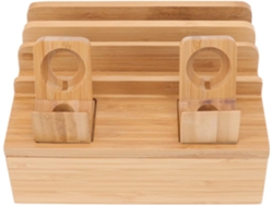 Soporte De Madera Para Guardar Teléfonos Con 5 Puertos