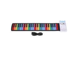 -teclado Piano Enrollable Con Altavoz 49 Teclas Plegable Colorido Usb Recargable Silicona Electrónico Piano Enrollable Portátil