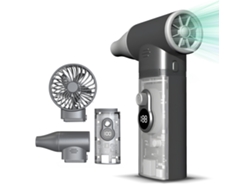 Plumero de aire eléctrico en 1, fuente de alimentación móvil de 28 W con 6 luces LED, ventilador doble magnético de 100 000 Rpm, plumero de aire comprimido