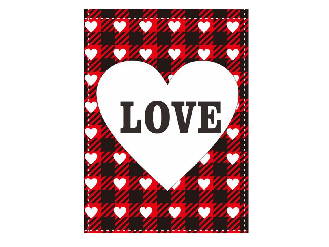 Bandera de jardín vertical de lona para San Valentín, estilo rústico de granja, ideal para bodas y fiestas al aire libre.