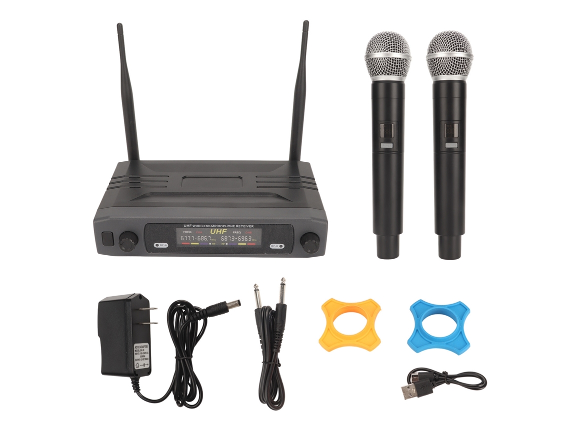Sistema de micrófono dinámico YNCM con dos asas inalámbricas UHF