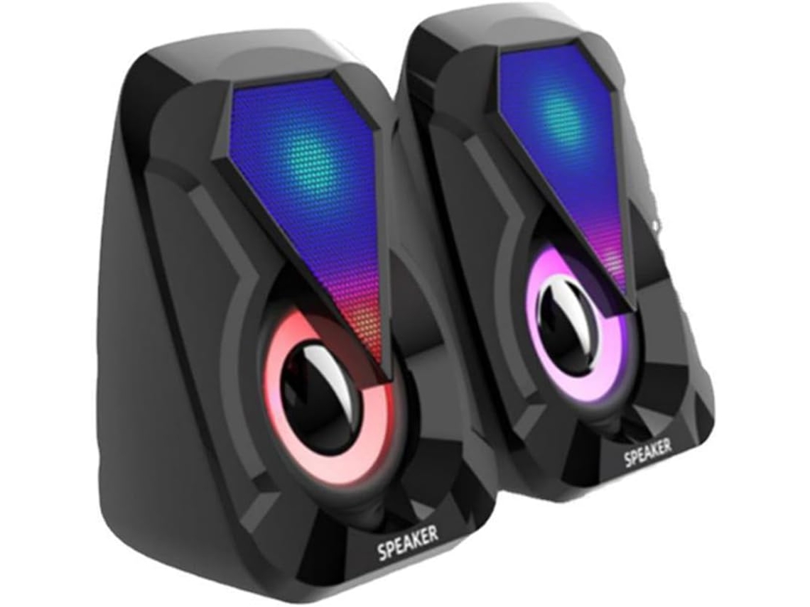 Altavoz Mini Usb Con Cable Para Ordenador Con Iluminación Rgb, Ideal Para Juegos De Sobremesa.