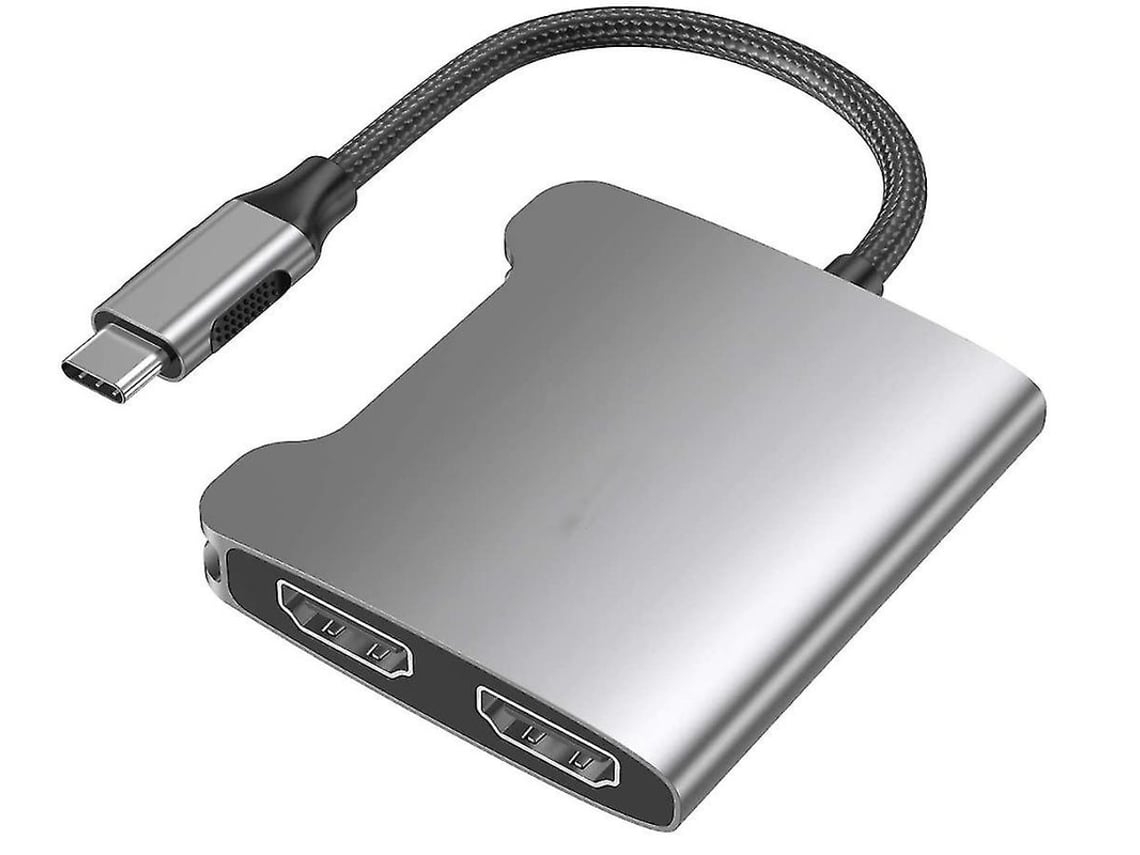 Adaptador USB C a HDMI para dos monitores hasta 4k/30Hz compatible con las nuevas computadoras portátiles Mac Surface Book 2/Pro 7/Go Xps 13/15 con USHION