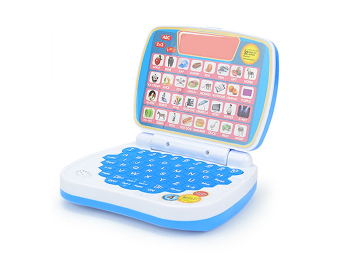 Rebe-juguete Laptop Inteligente Para Niños Con Aprendizaje De Letras, Números Y Formas, Portátil Multifuncional, Regalo De Cumpleaños Azul