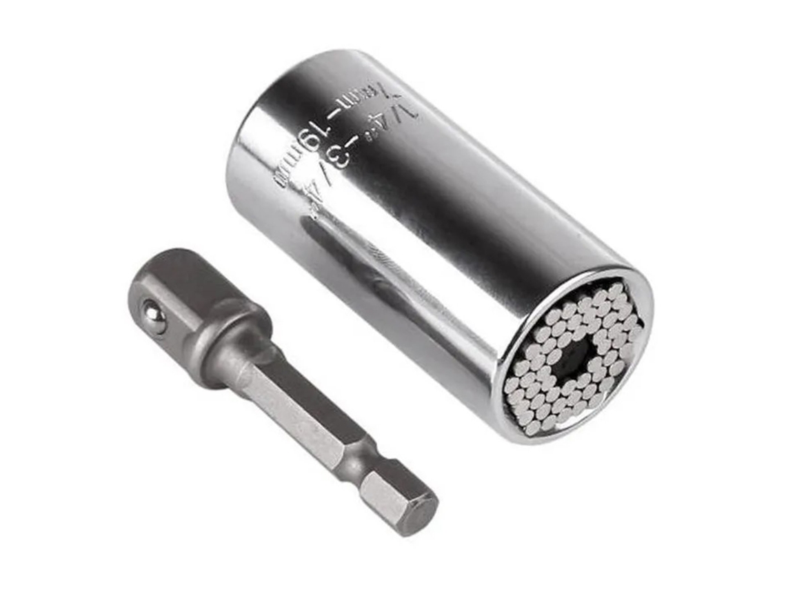 Llave Inglesa Universal Multifuncional Con Cabeza Hexagonal De 7-19 Mm, De Acero Cromo-vanadio Y Chapada En Cromo.