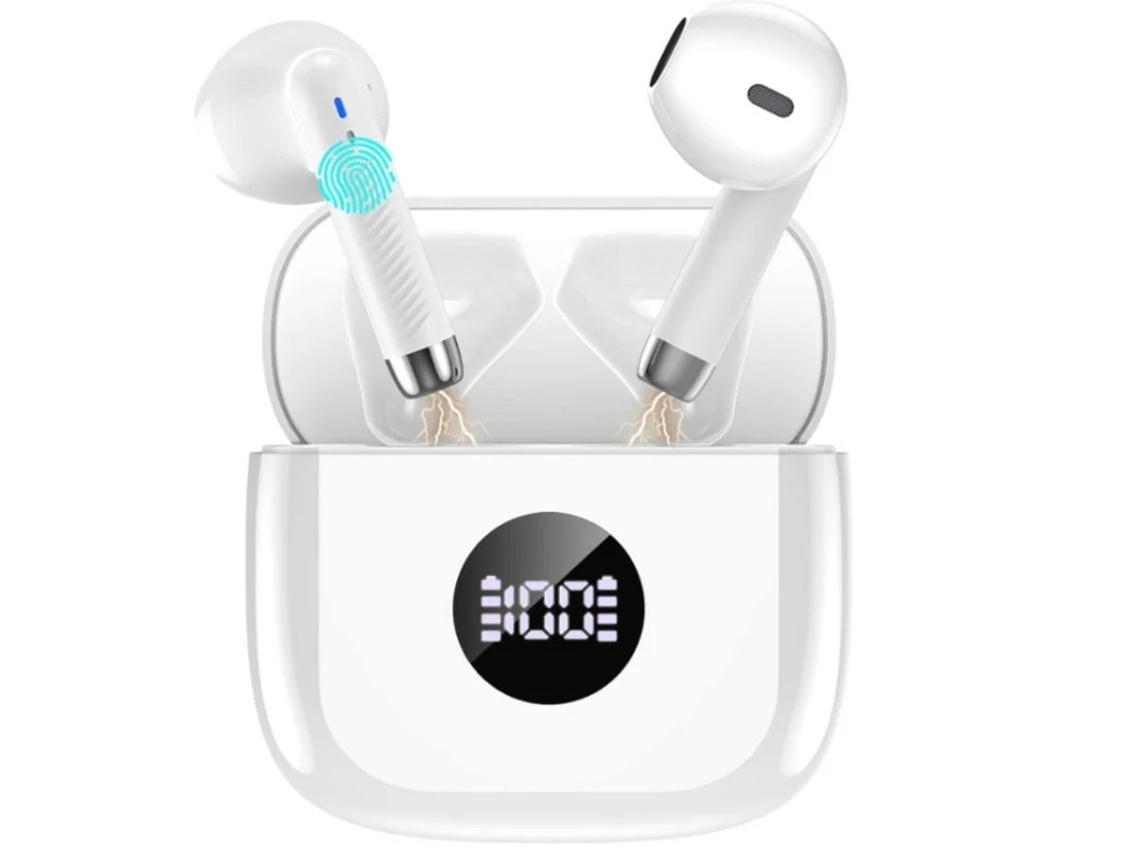Auriculares Sem Hifi Estéreo Horas Reprodução Display Yizhood Bluetooth Blanco