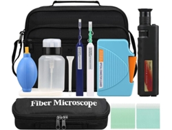 Kit De Limpieza De Fibra Óptica De 12 Piezas Con Casete Y Lupa Para Conectores Lc.
