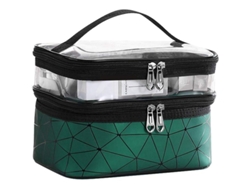 2026-bolsa De Maquillaje De Doble Capa Impermeable Transparente Pvc Y Pu Para Viaje Y Organización Portátil