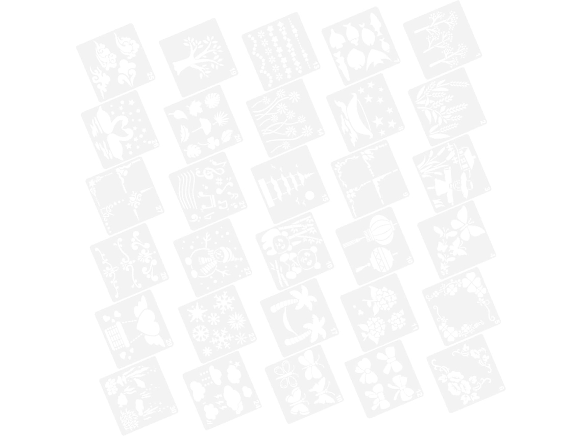 30 Plantillas Para Pintar, Para Niños Y Niñas, Plantillas De Dibujo Creativas, De Plástico.