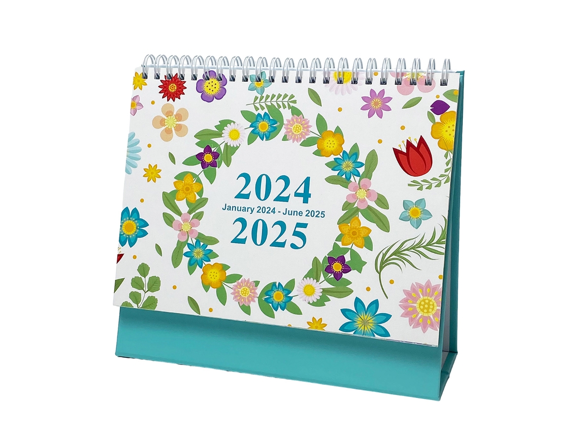 Calendario de pared 2024, 25 de enero de 2024 a junio de 2025, papel grueso con agujeros para colgar.