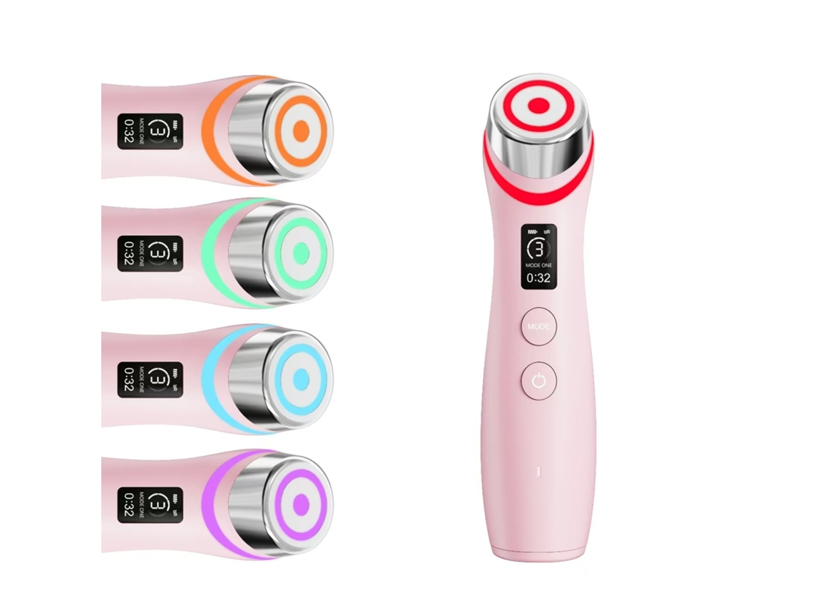 Dispositivo De Microcorriente Ems (rosa) Para Lifting Facial, Masajeador Facial Y De Cuello Con Microagujas De Radiofrecuencia