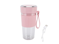 Licuadora portátil de 300 ml y 30 W con cuchilla de acero inoxidable, carga USB de 1200 mAh, fácil de usar para viajes y uso doméstico.