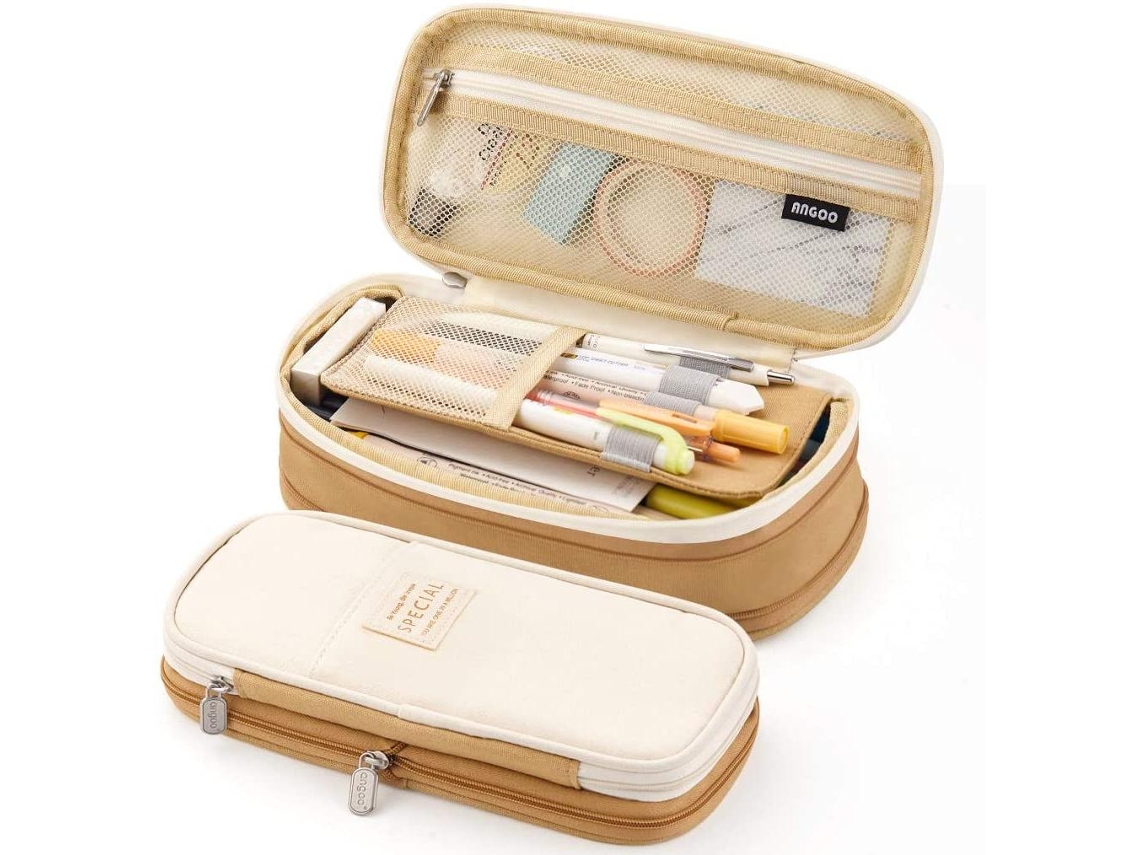 (caqui) Lindo Estuche Para Lápices De Gran Capacidad Con Soporte, Adecuado Para Niñas.
