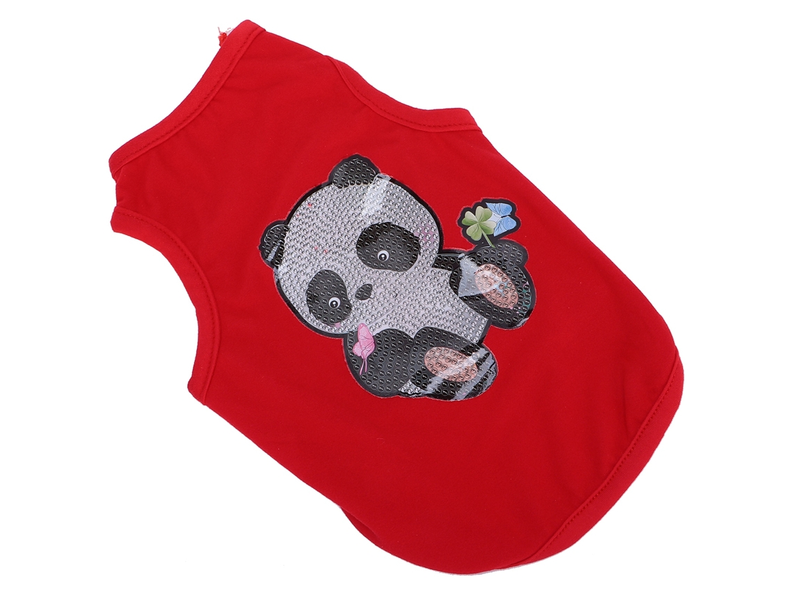 Camiseta para Cães e Gatos com Strass Estampado Macia Respirável Sofá Red S