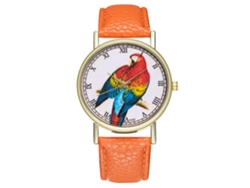 Reloj De Pulsera Unisex Zhoulianfa Fashion Quartz De Piel Sintética Naranja.