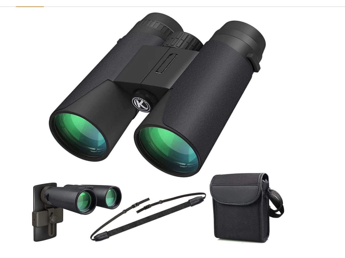 Binoculares 12x42 Bak4 Prism FMC IP68 antivaho para observación de aves, viajes, caza de estrellas, adaptador para smartphone Bestvite