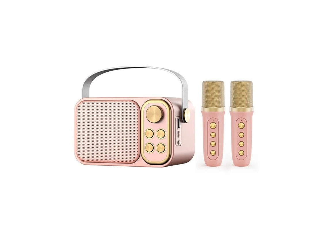 Mini micrófono portátil Bluetooth Yizhood para karaoke, ideal para fiestas infantiles, color rosa