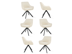 Sillas De Comedor Goeurvant 1178(pack De 6, Crema, Chenilla)