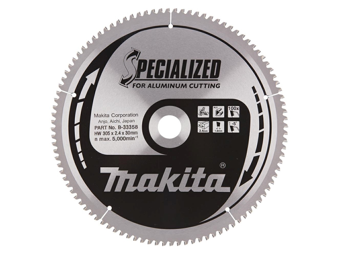 Sierra circular de aluminio especializada Makita 305x30x100