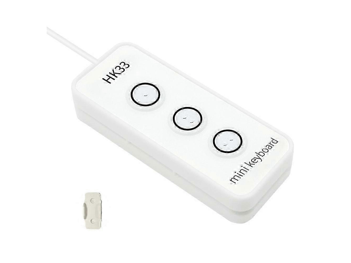 Teclado USB de 3 teclas con programación de macros, multiplataforma, portátil, personalizable, mini, blanco Everley891
