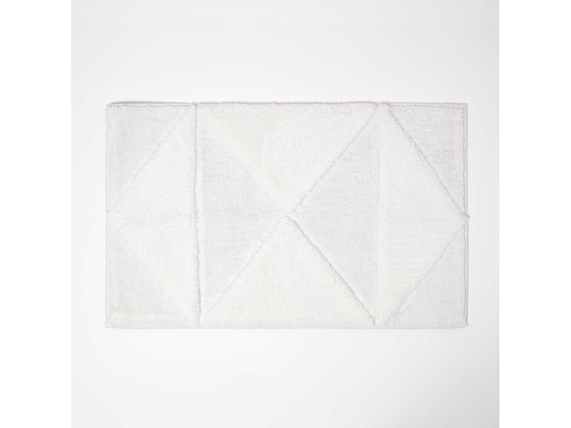 Homescapes White Bath Mat Tufted Geometric Design, 50 X 80 Cm