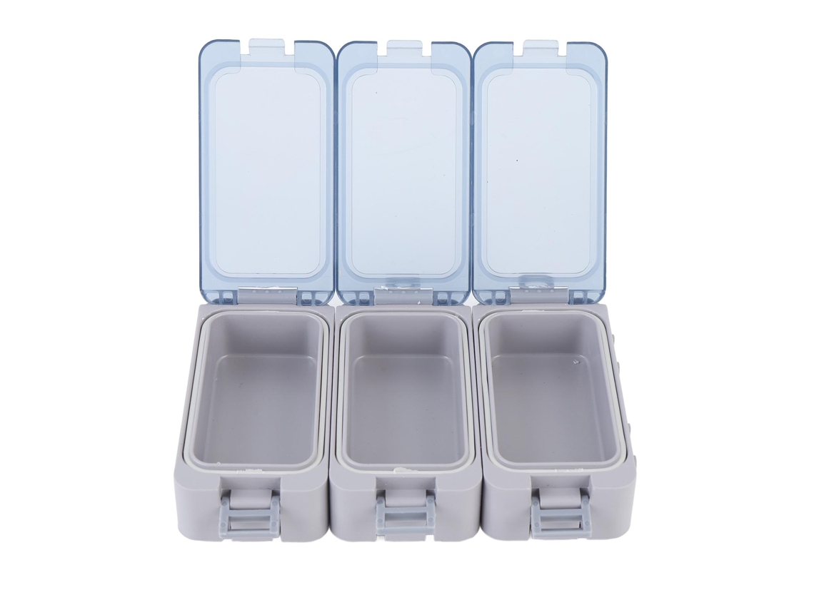 Caja portátil impermeable y luminosa para aparejos de pesca - Gris