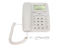 Telefone Mali fixo com fio para mesa KXT2028CID com 4 grupos de discagem rápida, branco