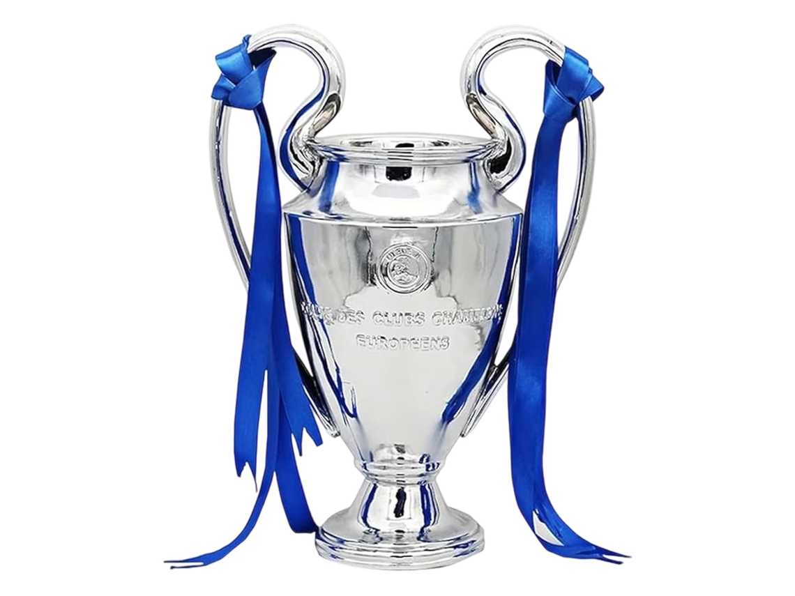 Trofeo Real Madrid UEFA Champions League 2022 Plástico 16cm Plata Azul Jeiibrzui