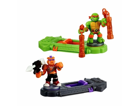 Figuras de combate TEENAGE MUTANT NINJA TURTLES Legends of Akedo: Michelangelo vs Evil Bepop