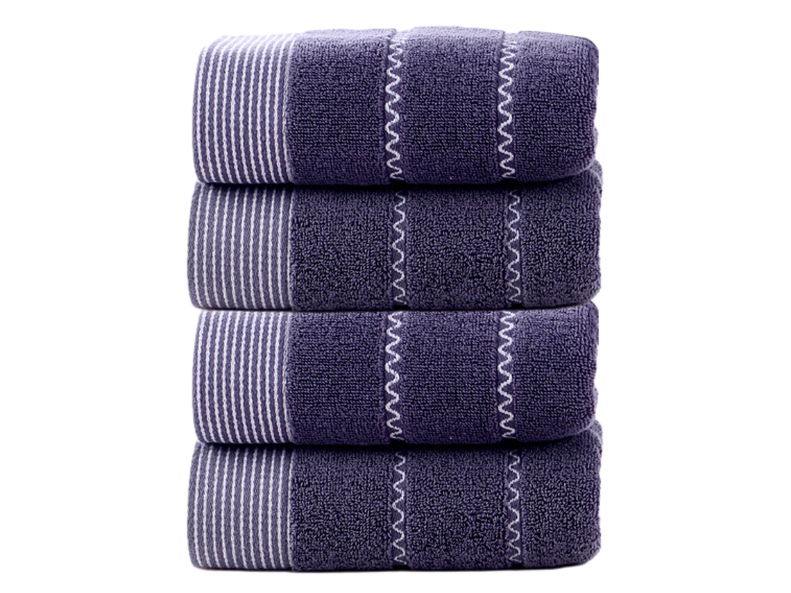 Conjunto de Toallas de Mano Suaves y Absorbentes para Baño y Rostro de Algodón Azul Kofihety - 4 uds (33x20x10 cm)