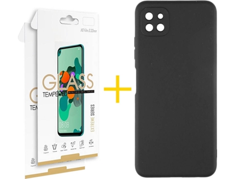 Carcasa + 2 Protectores de Pantalla para Oppo A73 5G SKYHE Negro