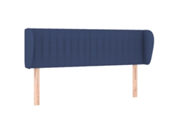 Cabecero de cama con solapas, tela, 147x23x78/88 cm, azul, MAISON EXCLUSIVE