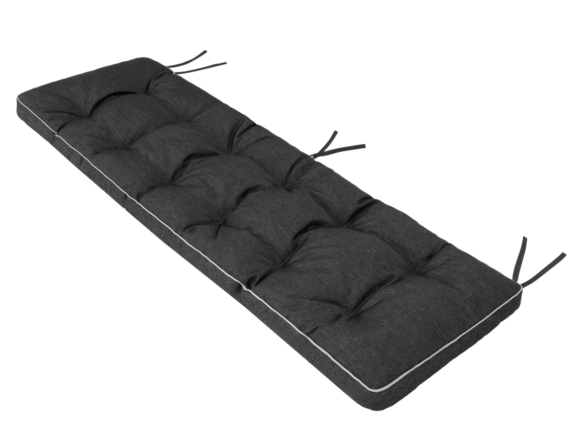 Cojín para banco de jardín con cojín grueso para uso en exteriores. Largo: 120cm, ancho: 40cm - Negro SALES CORE