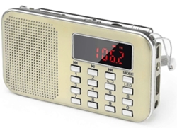 Mini Rádio Portátil Fm De Bolso Com Flash Led, Rádio Digital