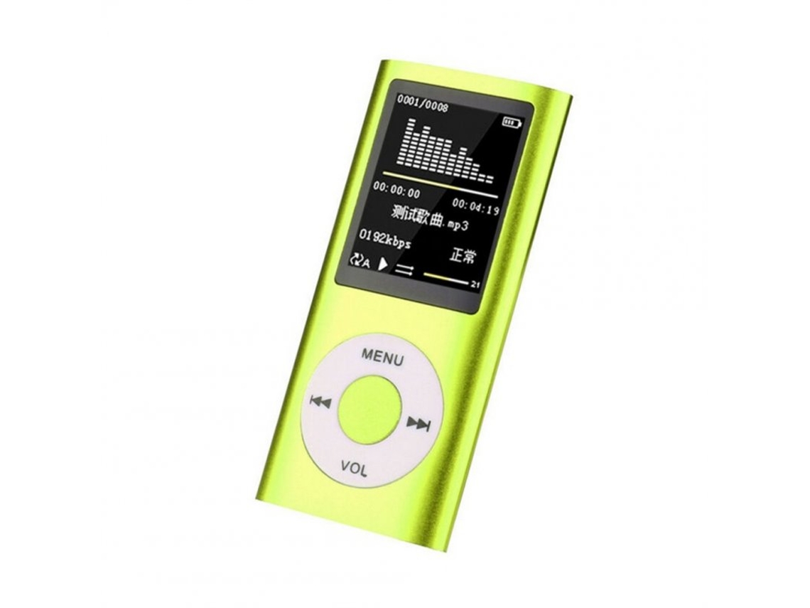 Reproductor MP3 de 1,8 pulgadas reproduciendo música Grabadora de radio FM integrada Reproductor de libros electrónicos con cable USB verde