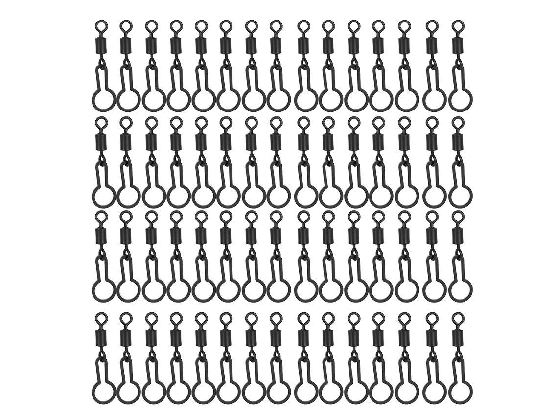 Danu26-60pcs Swivels De Pesca 2.8cm Para Malla Pva Accesorios De Pesca Terminal Rolling Swivels Conectores