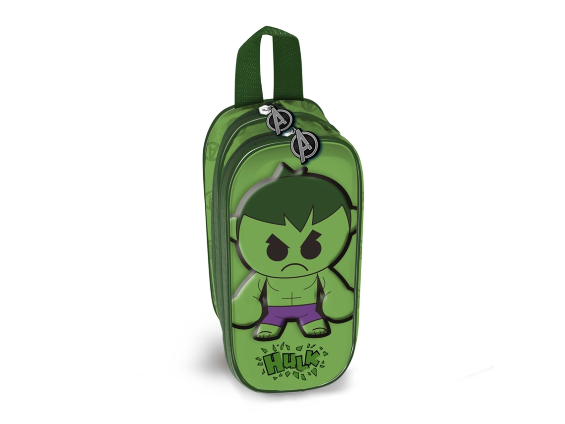 Hulk Bobblehead Estuche Portatodo 3D Doble, Verde