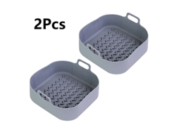 2026-2 Cestas De Silicona Para Freidora De Aire 8", Accesorios Reutilizables, Antiadherentes, Limpieza Fácil, Para 3.6-6.8 Cuartos
